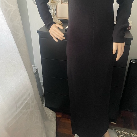 NWNT  knit Elegant Black Long Sleeve Dress - Picture 6 of 8